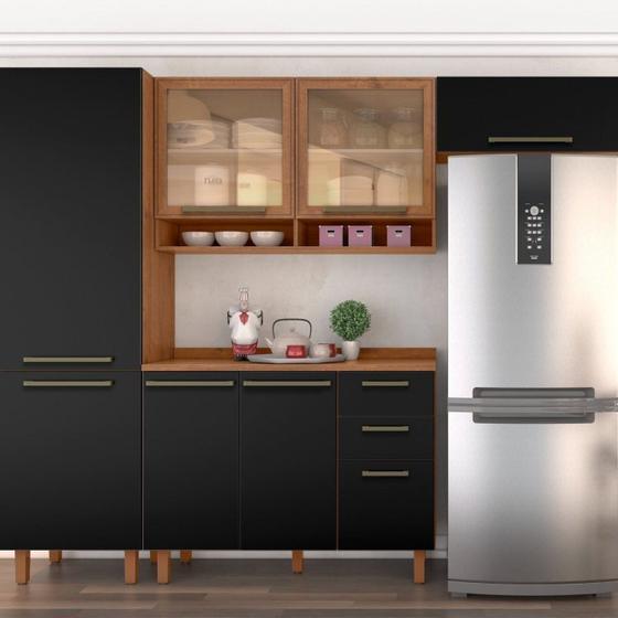 Cozinha Completa 4 Peças com 7 Portas 3 Gavetas 2 Nichos Color Plus ...