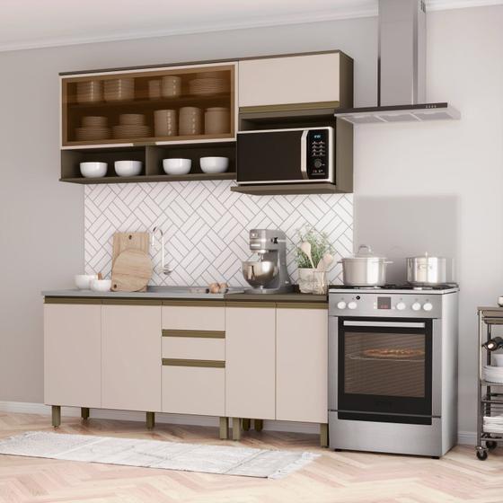 Imagem de Cozinha Completa 4peças 100%mdf com Aéreo para Micro-ondas Connect
