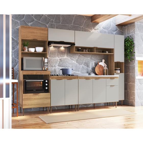 Imagem de Cozinha Completa 6 Peças Paneleiro Simples Balcão para Pia Cooktop e Torre 2 Fornos Veneza