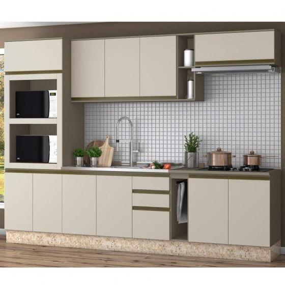 Imagem de Cozinha Completa 7 Peças 12 Portas 100% MDF Aurora Espresso Móveis