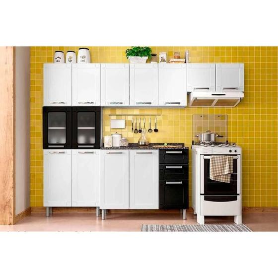 Imagem de Cozinha Completa Bertolini Múltipla 4 Pçs CZ93 Branco/Preto