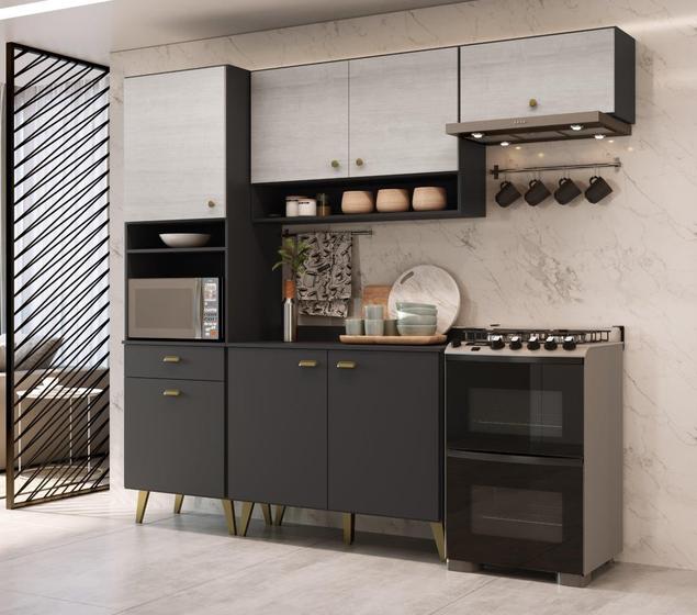 Cozinha Completa com Armário, Balcão e Tampo Atena Casamia Menor preço em Cozinha Completa com Armário, Balcão e Tampo Atena Casamia