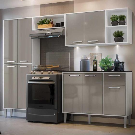 Cozinha Completa Compacta c/ 3 Leds, Armário e Balcão c/ Tampo 4 pçs Xangai Multimóveis Bca/Lca Fumê é boa?