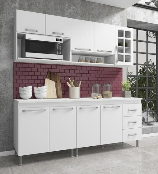 Cozinha completa fidelita viena modulada 4 peças 190 cm 9 portas 3 ...