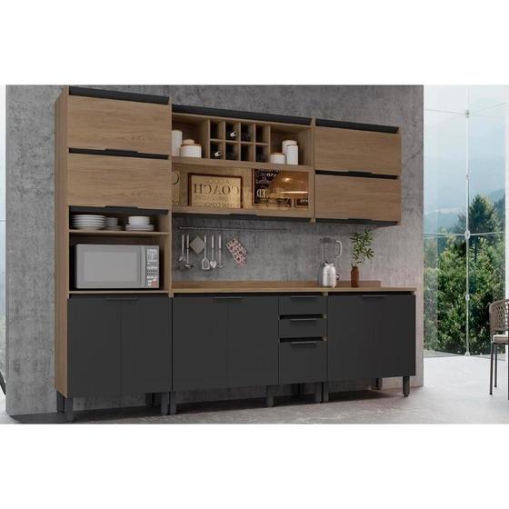 Cozinha Completa Hibisco 5 Peças (2 Armários + 2 Balcões + 1 Paneleiro) C5P43 Aveiro/Grafite - Telasul é boa?