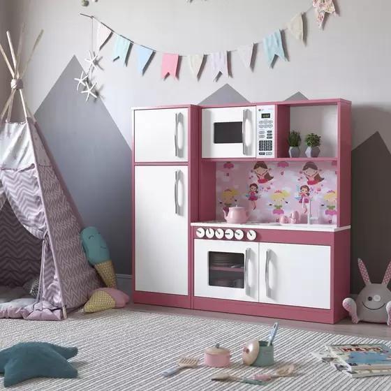 Imagem de Cozinha Completa Infantil Brinquedo Mdf Diana Rosa/branco