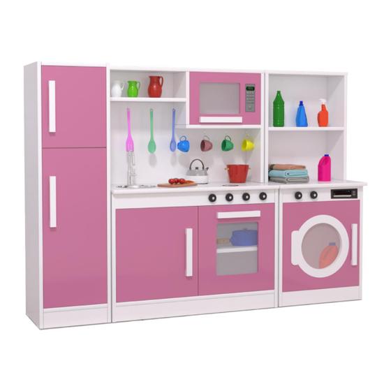 Imagem de Cozinha Completa Infantil + Máquina de Lavar e Geladeira MDF