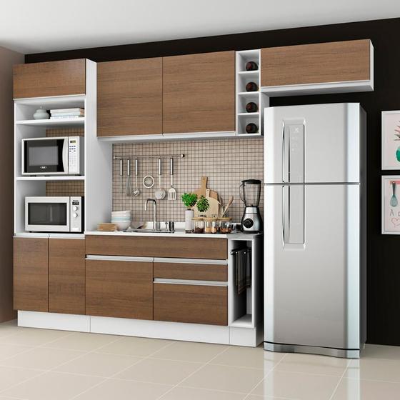 Cozinha Completa Madesa Safira com Armário e Balcão (Sem Tampo e Pia) Menor preço em Cozinha Completa Madesa Safira com Armário e Balcão (Sem Tampo e Pia)