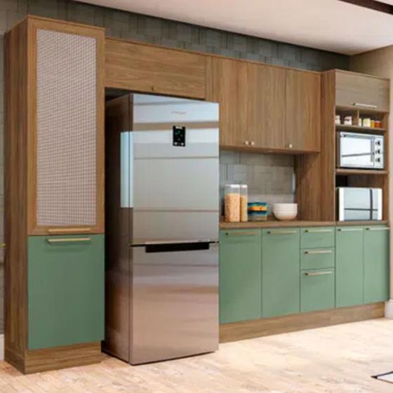 Cozinha Completa Modulada 5 Peças 11 Portas 3 Gavetas MDP Botanic Kappesberg Menor preço em Cozinha Completa Modulada 5 Peças 11 Portas 3 Gavetas MDP Botanic Kappesberg