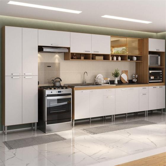 Imagem de Cozinha Completa Modulada 7 Pçs com Armário e Balcão de Pia Paris Multimóveis MP2226