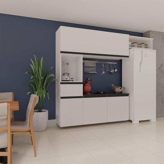 Imagem de Cozinha Completa Modulada Júlia - 4 Peças - Armário + Paneleiro + Balcão + Aéreo