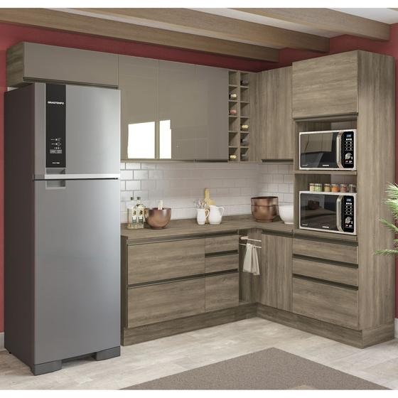 Cozinha Completa Planejada de Canto 2,74x1,68mM 11pc Linha Maxxi ...