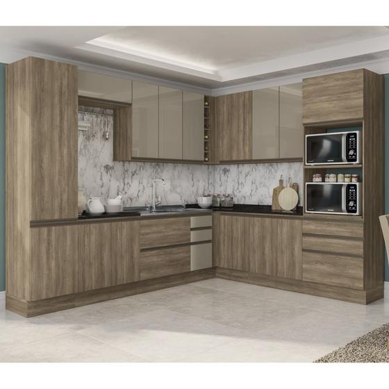 Imagem de Cozinha Completa Planejada de Canto 3,09x2,48mt 13 peças Linha Maxxi CJ14-117 Kappesberg