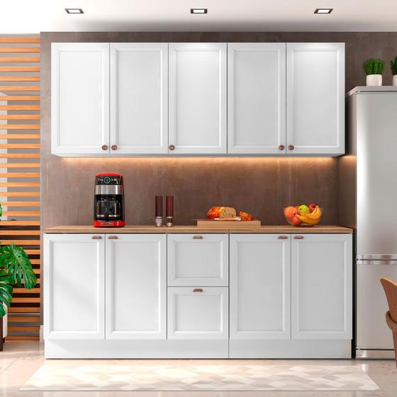 Cozinha Completa Unna 9 Portas 2 Gavetas Poliman Móveis Menor preço em Cozinha Completa Unna 9 Portas 2 Gavetas Poliman Móveis