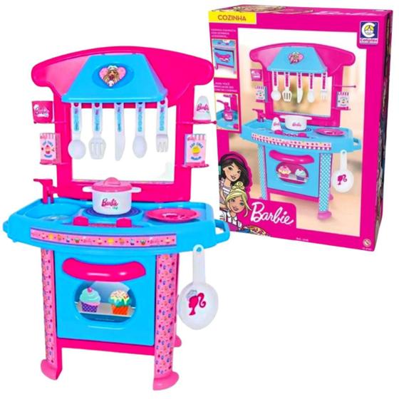 Imagem de Cozinha Da Barbie Completa Infantil Com Acessórios Barbie Chef Fogãozinho Brinquedos Cotiplás