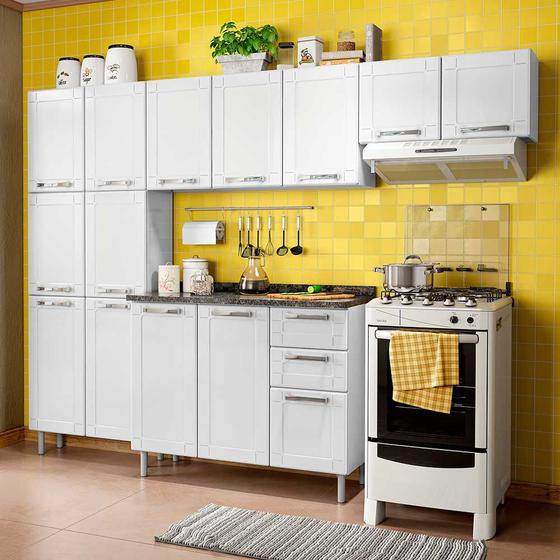 Imagem de Cozinha de Aço Compacta 4 Peças com 14 Portas e 2 Gavetas Multipla Bertolini Branco 