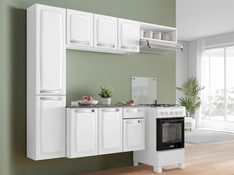Cozinha de Aço Itatiaia Compacta Completa Pratika com Armário e Balcão 8 Portas 1 Gaveta Branco Menor preço em Cozinha de Aço Itatiaia Compacta Completa Pratika com Armário e Balcão 8 Portas 1 Gaveta Branco