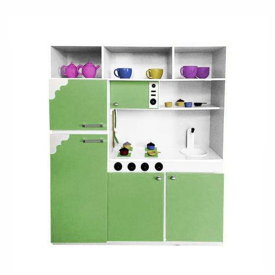 Imagem de Cozinha de Brinquedo Infantil 130cm Verde/Branco - Criança Feliz