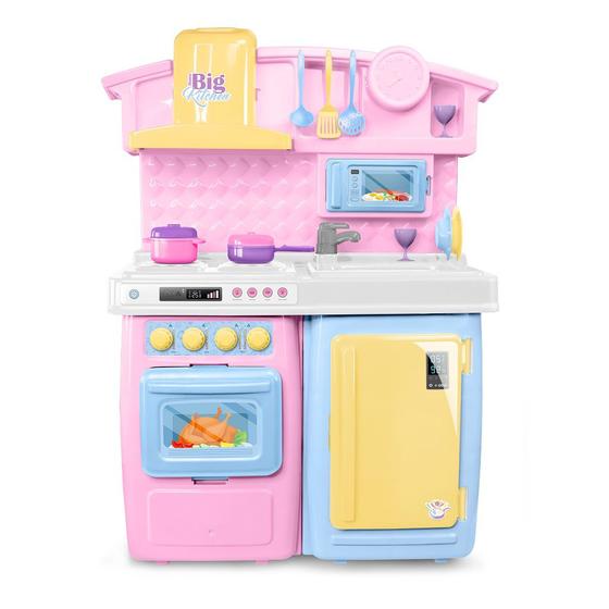 Imagem de Cozinha De Brinquedo Infantil Big Kitchen Rosa 5554 - Roma Brinquedos