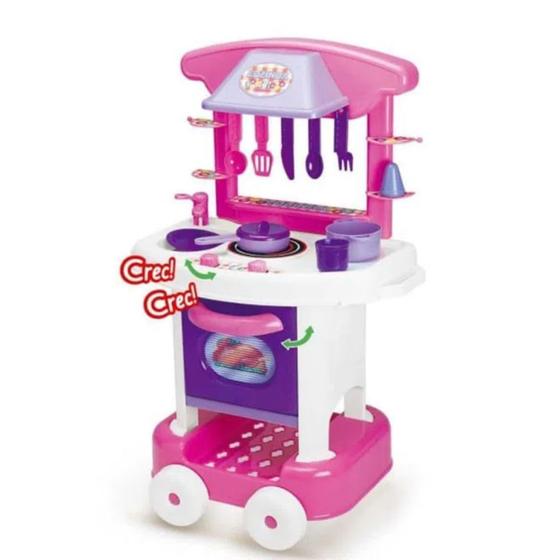 Imagem de Cozinha Infantil Acessórios Play Time Rosa Brinquedo Cotiplás
