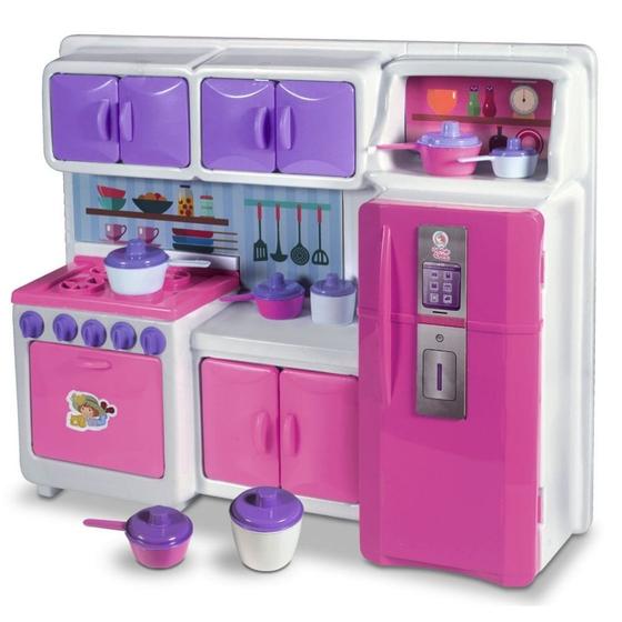 Imagem de Cozinha Infantil Brinquedo Kit Criança Completa Fogão Menina