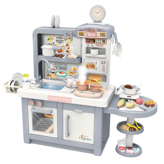 Imagem de Cozinha Infantil Completa Forno e Fogão Grande Interativa Com Efeitos Master Cook Cinza Replay Kids 