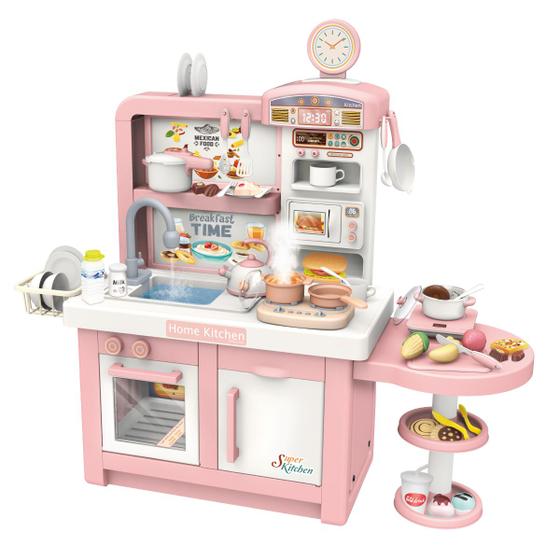 Imagem de Cozinha Infantil Completa Forno e Fogão Grande Interativa Com Efeitos Master Cook Rosa Replay Kids 