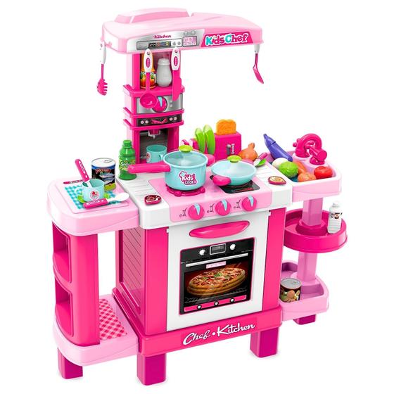 Cozinha Infantil Completa Interativa com Kit Acessórios Brinquedo Som e Luz