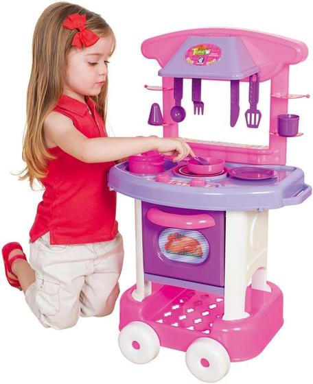 Imagem de Cozinha Infantil Completa Play Time Cor Rosa - Cotiplás