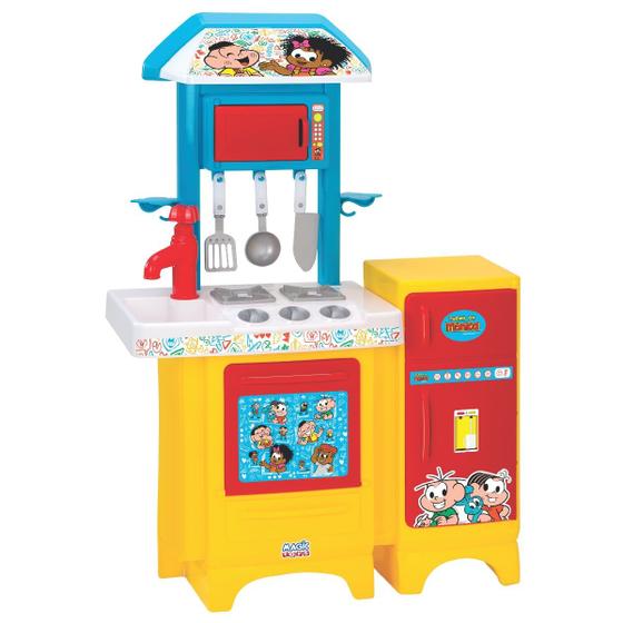 Imagem de Cozinha Infantil Completa Turma da Monica Azul com Acessórios Magic Toys 8078
