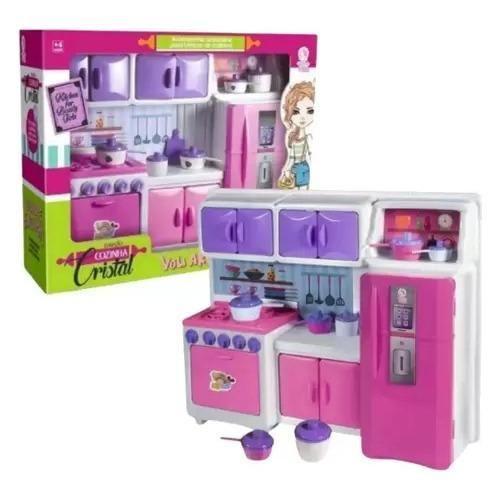 Imagem de Cozinha Infantil Copa Armários Utensílios Meninas Rosa 243