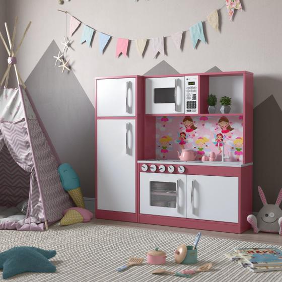 Imagem de Cozinha Infantil Diana Com Refrigerador P/ Meninas Em Mdf