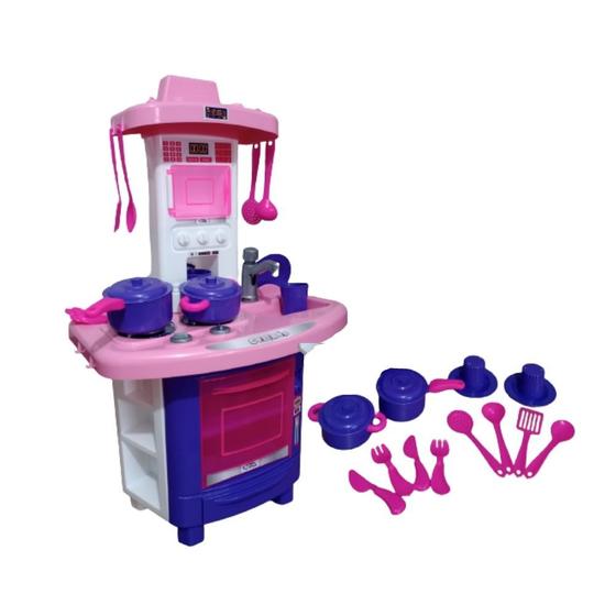 Imagem de Cozinha Infantil Faz de Conta Rosa Sai Água de Verdade Brinquedo