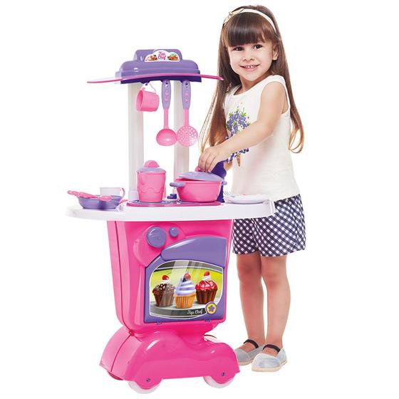 Imagem de Cozinha Infantil Kit Fogão Panela Top Master Chef Calesita