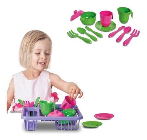 Imagem de Cozinha Infantil Loucinha Completa Jogo De Panela Escorredor
