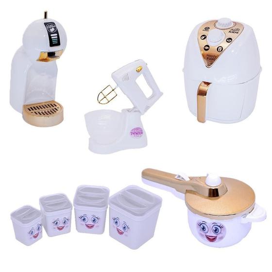 Imagem de Cozinha Infantil Menina Brinquedo Kit Batedeira 8 Peças