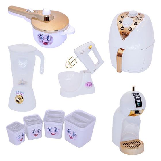 Imagem de Cozinha Infantil Menina Brinquedo Kit Liquidificador 9pç