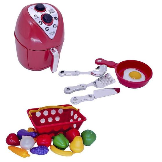 Imagem de Cozinha Infantil Menino Kit Brinquedo Mercado 19 Peças