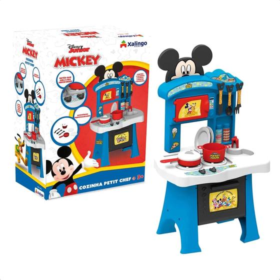 Cozinha Infantil Petit Chef Mickey Completa Com Acessórios e Forninho Com Botão Faz de Conta Xalingo - 17287 Menor preço em Cozinha Infantil Petit Chef Mickey Completa Com Acessórios e Forninho Com Botão Faz de Conta Xalingo - 17287