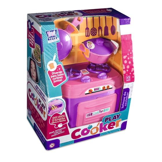 Imagem de Cozinha Infantil Play Cooker Fogãozinho Rosa - Zuca Toys