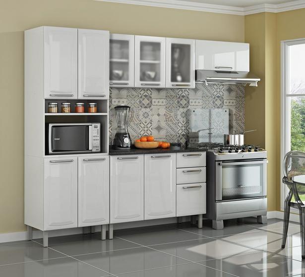 Imagem de Cozinha Itatiaia Tarsila Compacta 4 Pecas 3 Vidros Paneleiro Forno Branca 