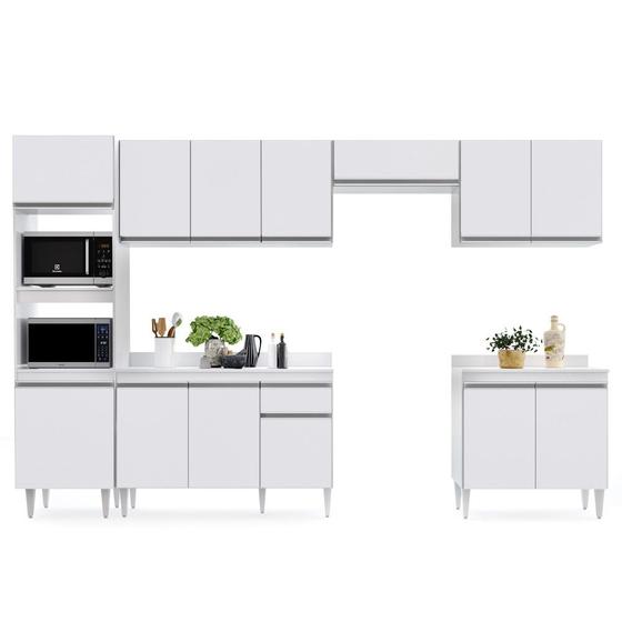 Imagem de Cozinha Modulada 6 Módulos Composição 8 Branco - Lumil Móveis