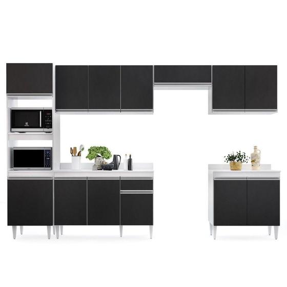 Imagem de Cozinha Modulada 6 Módulos Composição 8 Branco/Preto