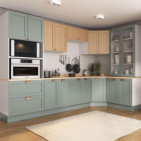 Imagem de Cozinha Modulada 9 Peças com Tampo 1 Torre 4 Aéreos 4 Balcões Arizona CabeCasa MadeiraMadeira