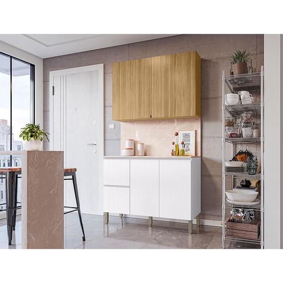 Imagem de Cozinha Modulada Ambiente Art 2 Peças 120cm Freijó Ártico Riscatto  Kits Paraná