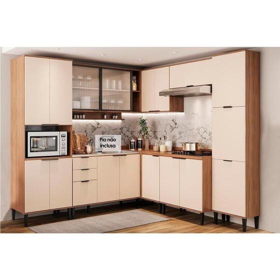 Modula Alphanumeric Cozinha Modulada Carraro Alpha Alpha 8 Peças (3Aéreos+3Balcões ...