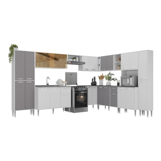 Imagem de Cozinha Modulada Completa com Armário e Balcão 10 Pçs Siena Multimóveis MP2242