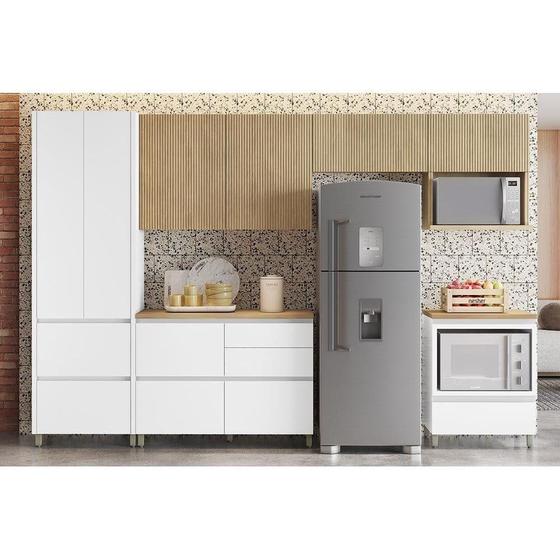 Imagem de Cozinha Modulada Completa Rainha Gourmet 6 Peças (3Aéreos+1Paneleiro+2Balcões) C6P39 Branca/Nature - Nesher