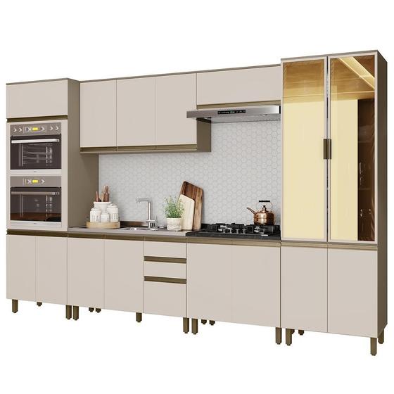Imagem de Cozinha Modulada Connect 6 Peças com Torre Quente 2 Fornos e Cristaleira - Móveis Henn