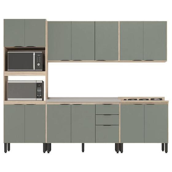 Imagem de Cozinha Modulada Firenze FHR001 Avena Touch Menta - Demóbile